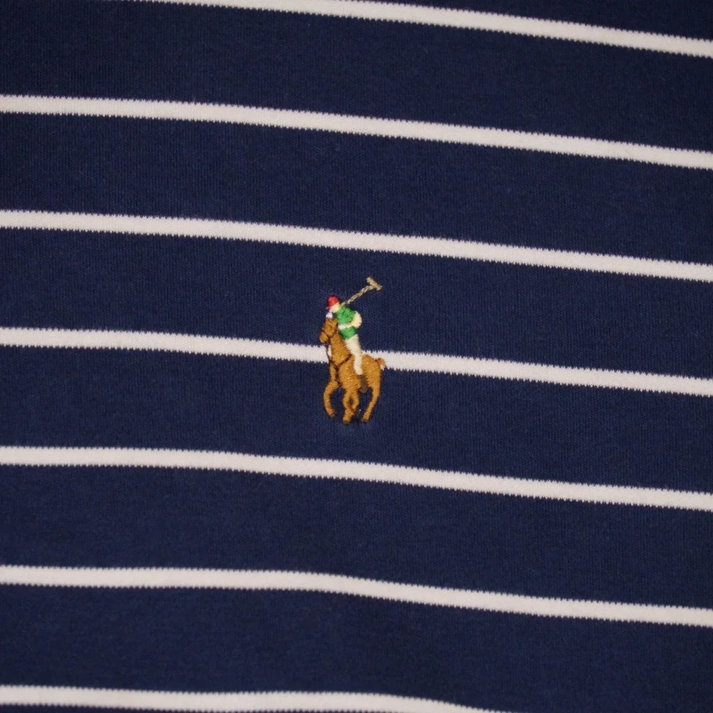 Polo Ralph Lauren Polo Mens 2XB Navy White Striped Pony Cotton Jersey